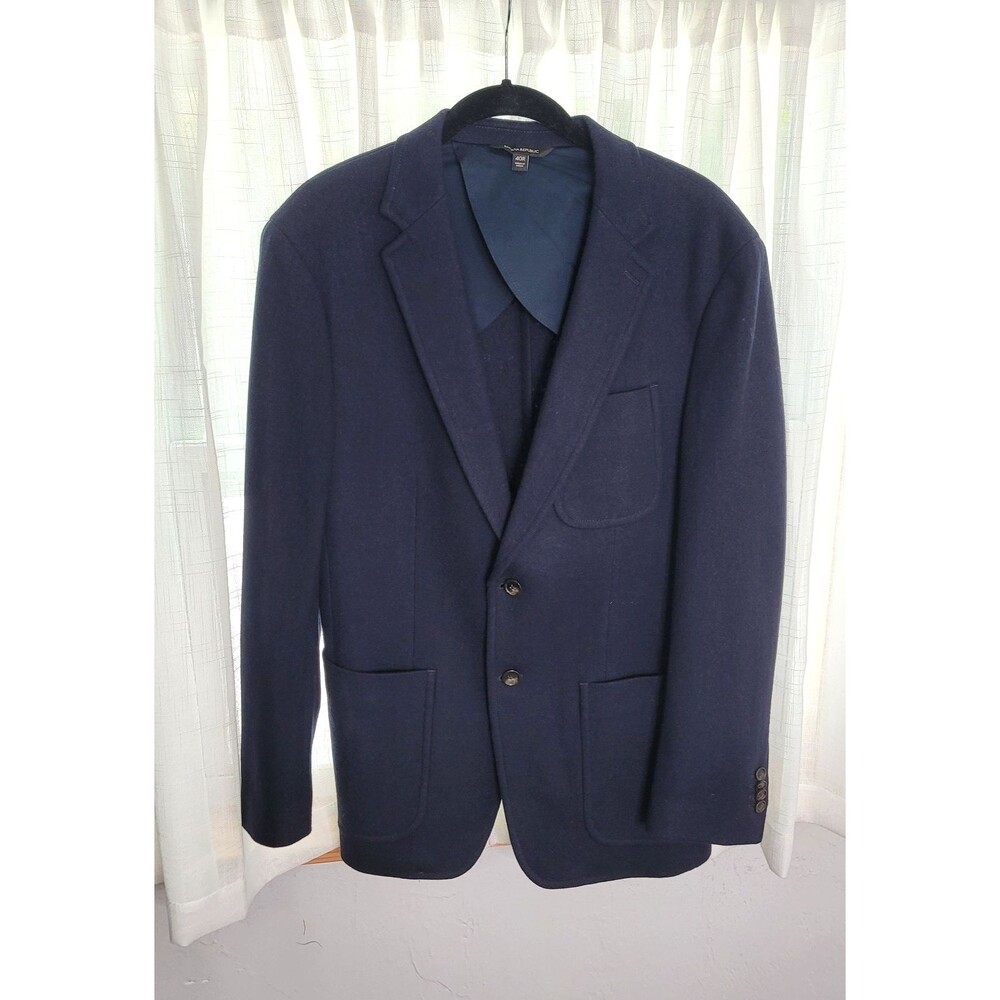 Banana Republic Men's Navy Blue Blazer 40R Sport Coat Wool Blend Made in Italy